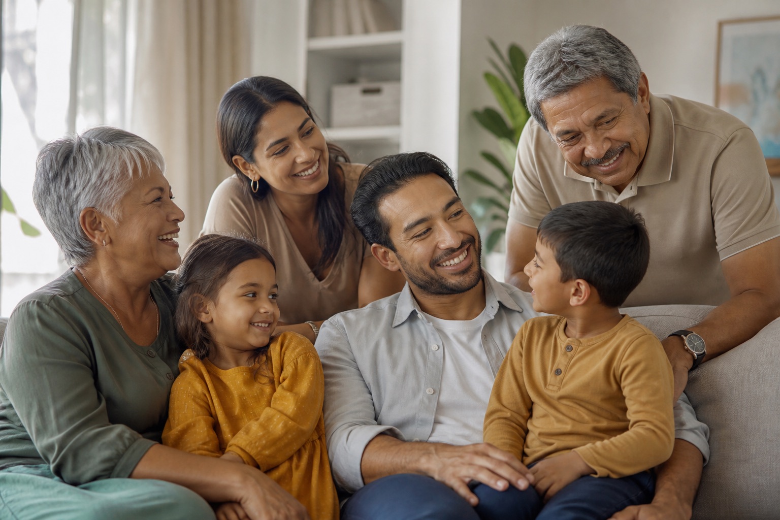 Family spending time together at home